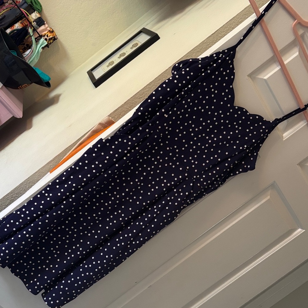 Navy polka dot dress